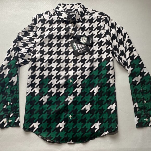 Murano Other - NEW Murano Long Sleeve Button Front Shirt Iron On Patch Cotton White $115